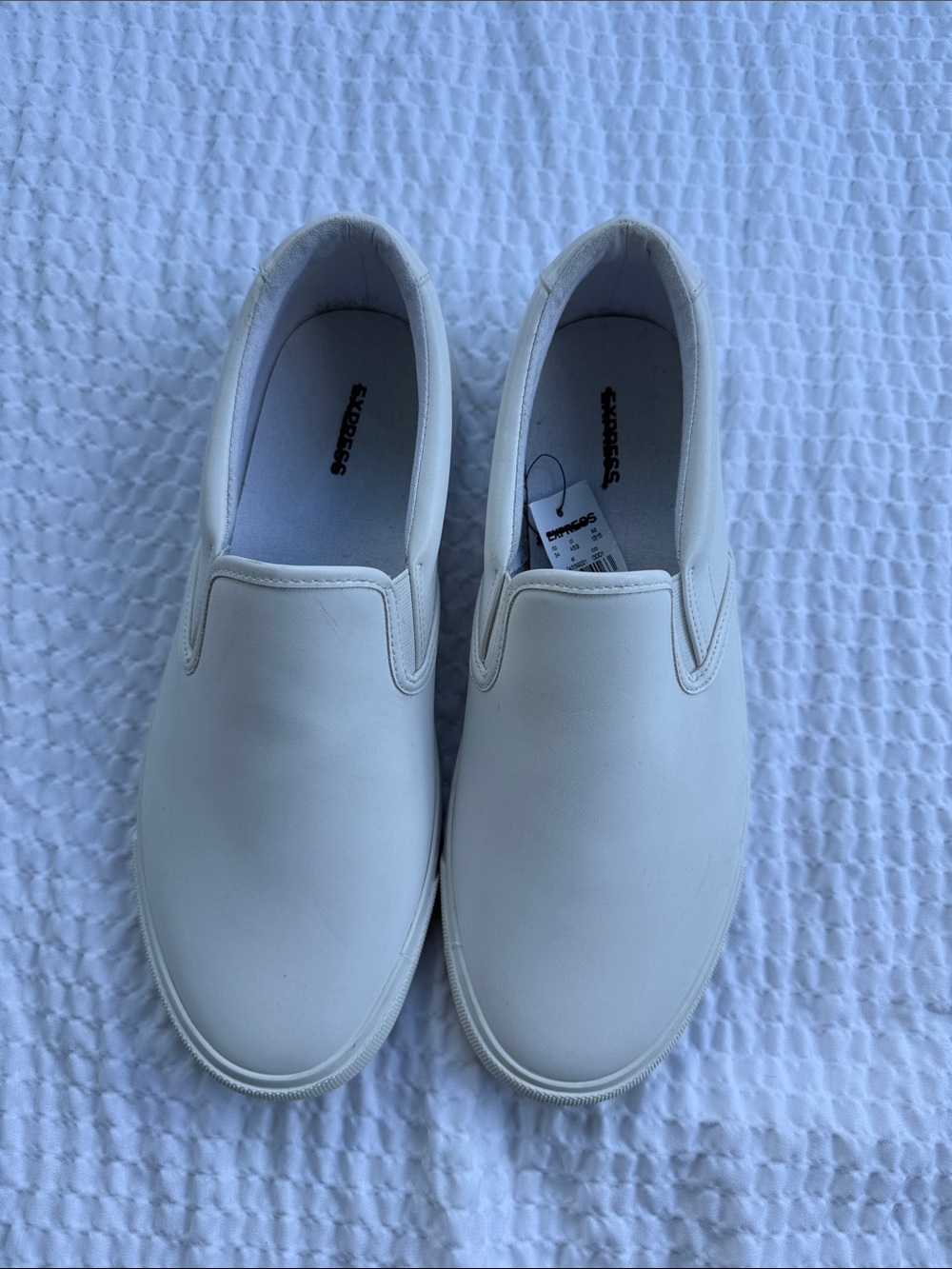 Express White Slip-On Casual Sneakers